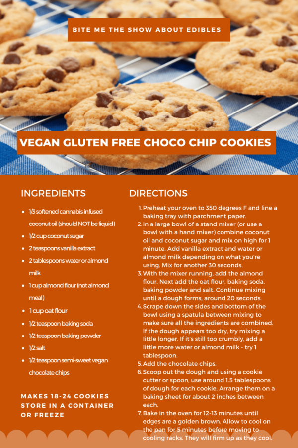 Cannabis Infused Chocolate Chip Cookies (Vegan & Gluten Free)