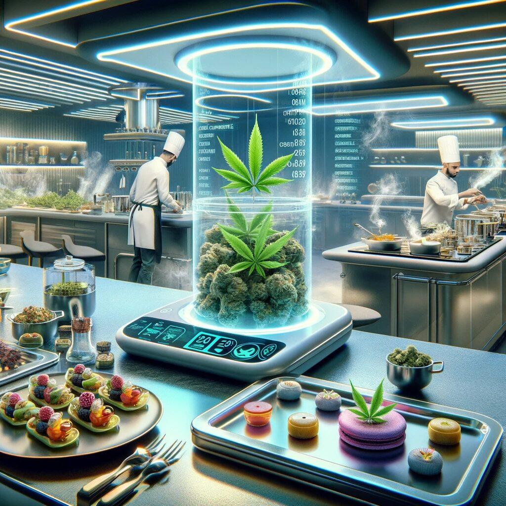 image of two cannabis edibles chefs working in a laboratory for the future of cannabis episode.