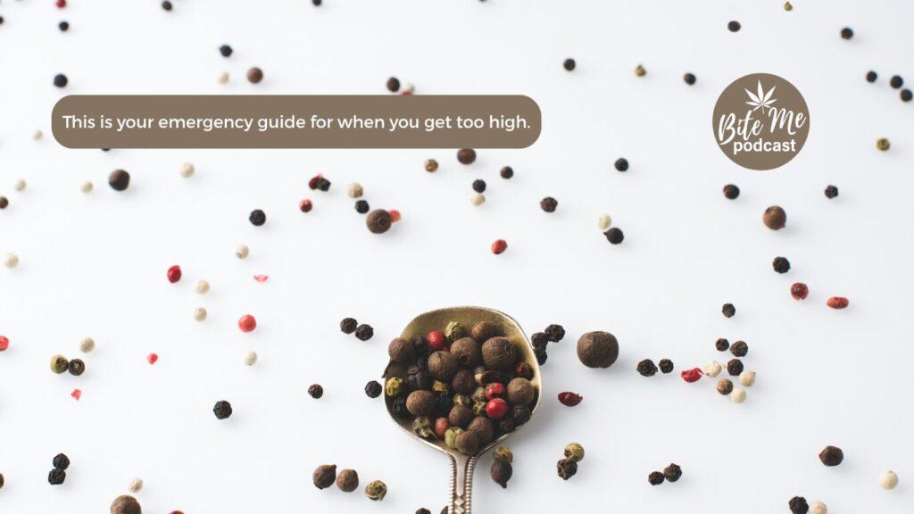 a soon of multicolor peppercorns with peppercorns spread all over the image for 9 tricks to try when you get too high