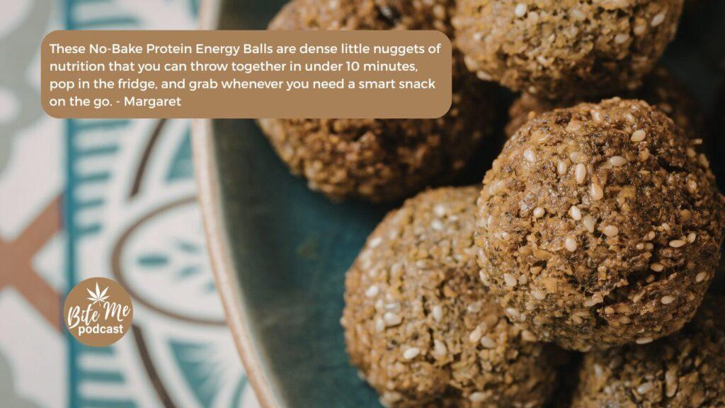 protein energy balls piled on a plate 