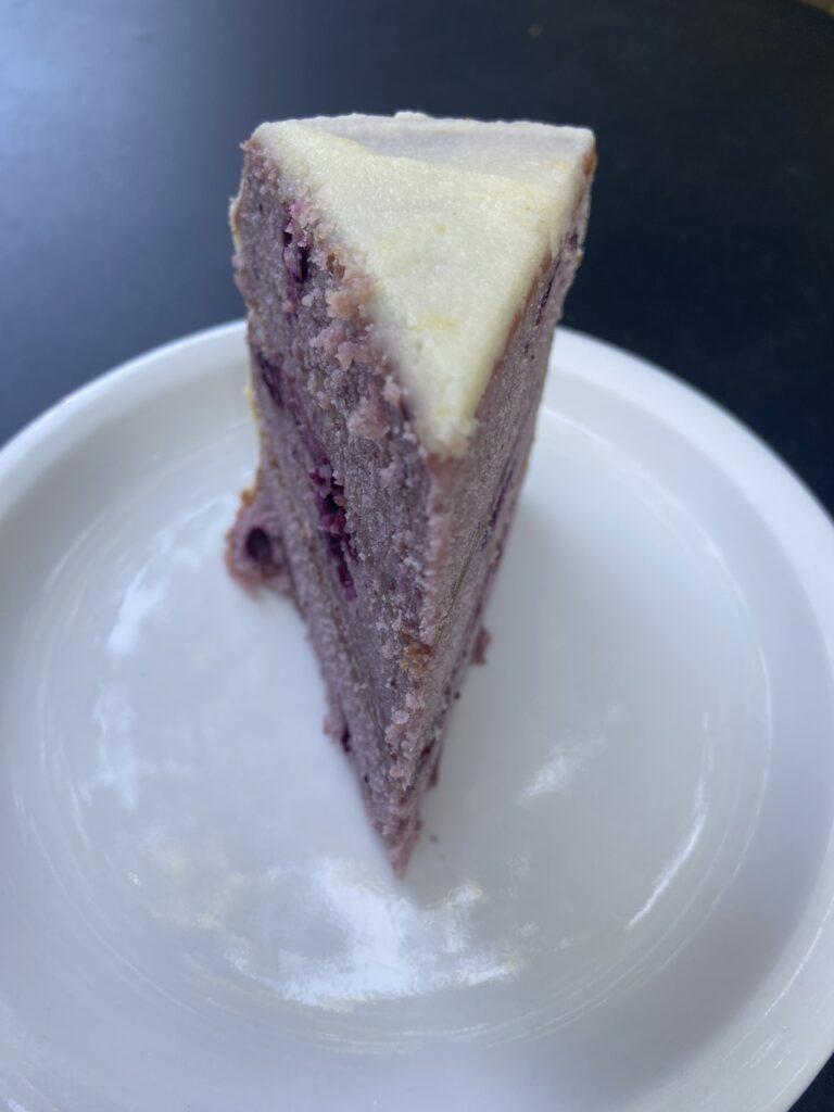 slice of blueberry cake
