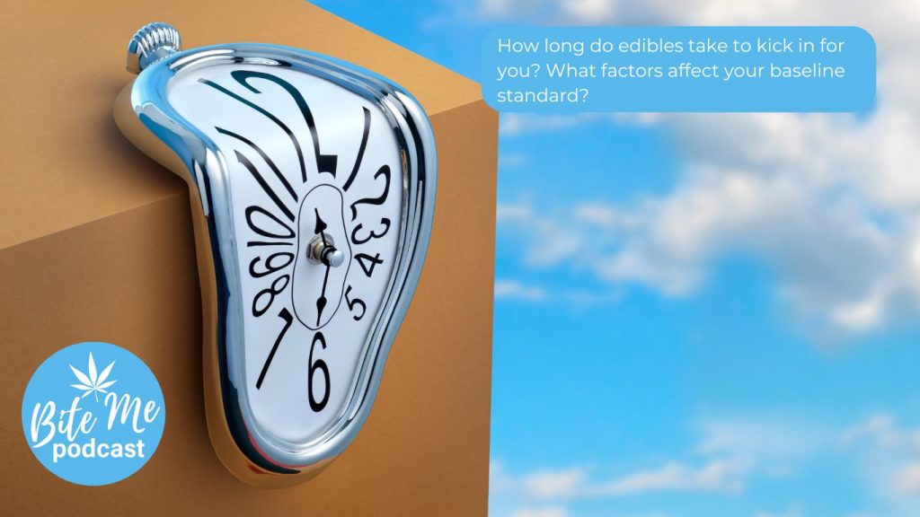 photo of melting clock over a brown block with cloudy blue sky in the back ground for the episode on onset time