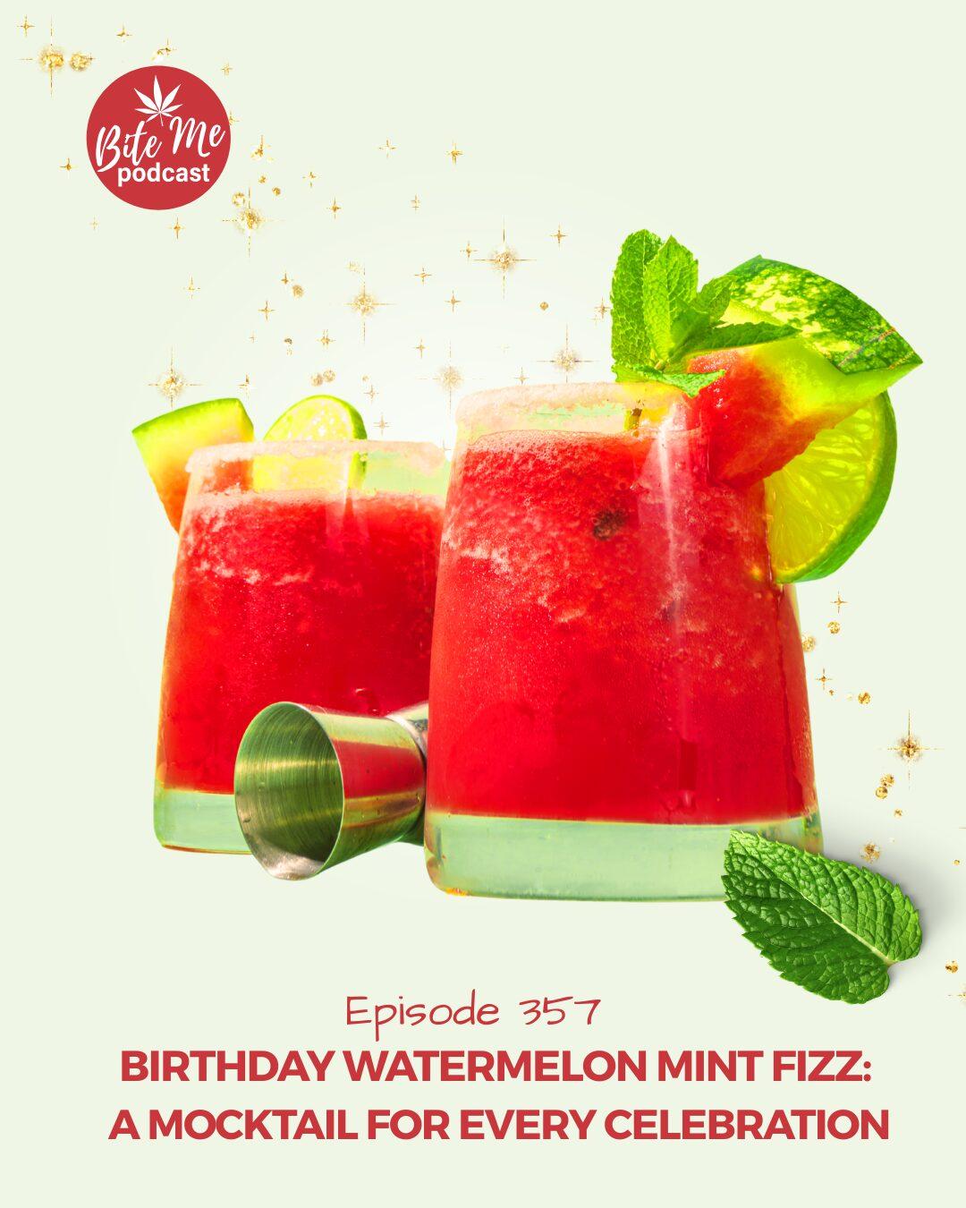 watermelon mint fizz mocktail, cannabis mocktail recipe