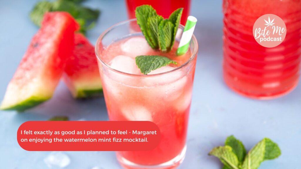 watermelon mint fizz mocktail, cannabis mocktail recipe